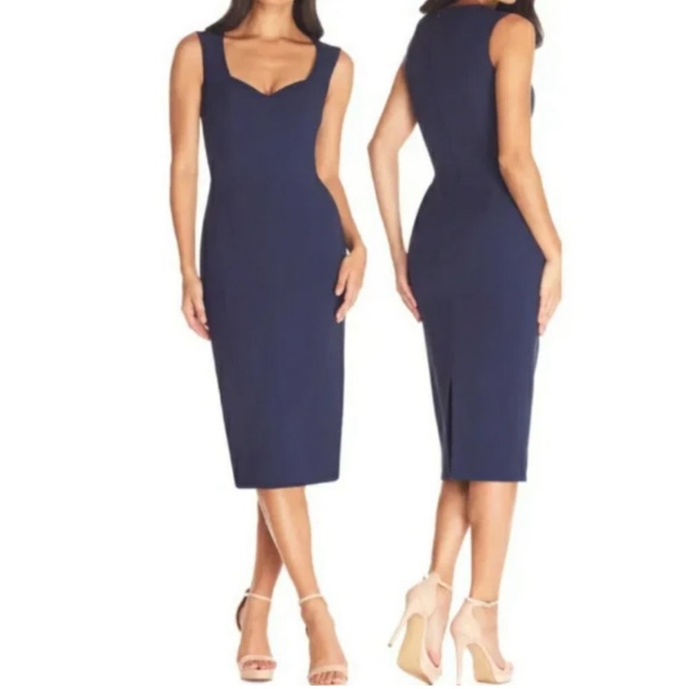 Dress the Population Navy Sheath Midi Dress NWT Size XL